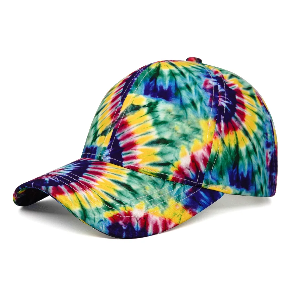 Tie Dye Print Baseball Caps Women Men Summer Outdoor Sunshine Adjustable Peaked Hat Female Snapback Hat Trucker Gorras Hip Hop