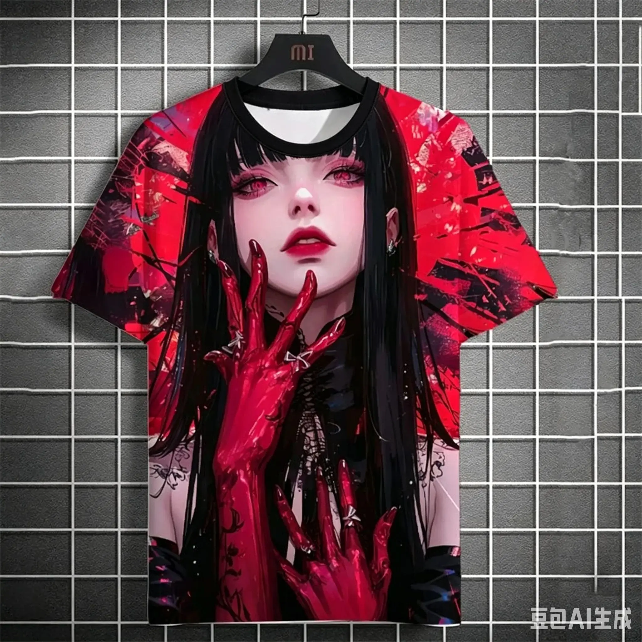 Harajuku Anime & Manga Mädchen 3D-Druck T-Shirt, Unisex Sommer Casual Tee, Rundhals Kurzarm, Kinder Mode Grafik T-Shirt – Detail 7