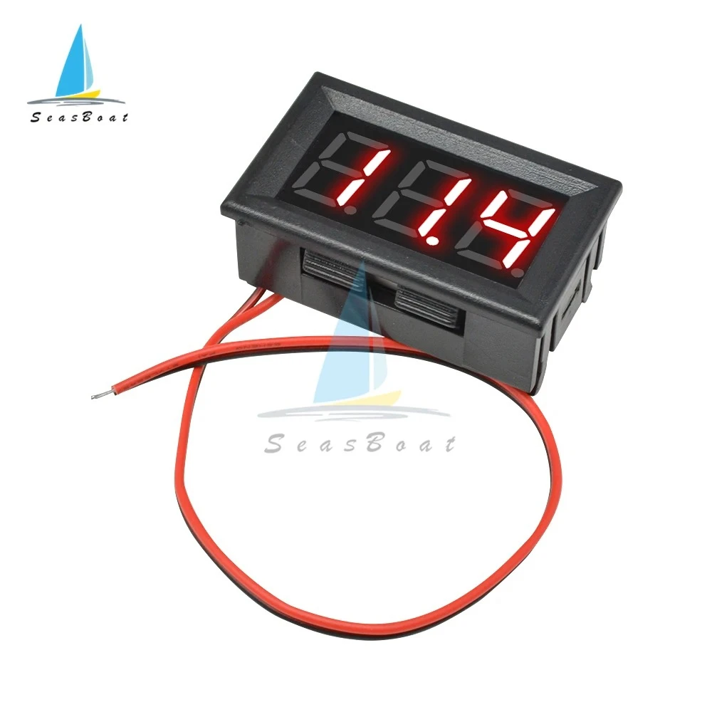 AC70-500V Digital Voltage Meter 0.56" LED Voltmeter Volt Instrument Tool 2 Wires Red Green Blue Display Voltage Tester 110V 220V