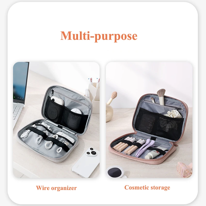 حقيبة تنظيم سلكية رقمية للسفر ، الماوس والإكسسوارات ، حقيبة مستحضرات التجميل مع سحاب ، سعة كبيرة ، حقيبة ماكياج مقاومة للماء ، جديدة