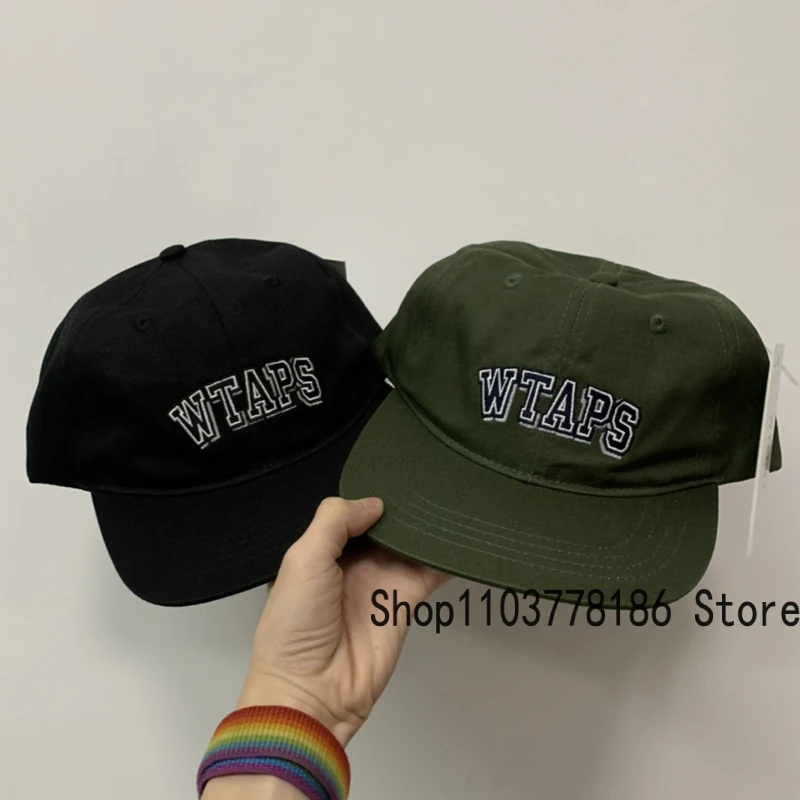 

Classic Black Green Real Photos WTAPS Flat Brim Hat Summer Fashion Hot Selling Hat Men Women Same Style Wtaps Baseball Cap