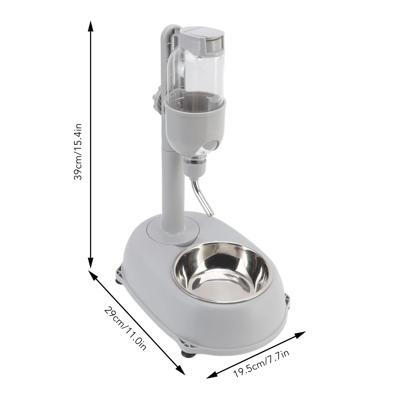 ZK40 Pet Standing Water Dispenser Bowl 500ml Multifunctional Detachable Height Adjustable Pet Automatic Standing Water Feeder