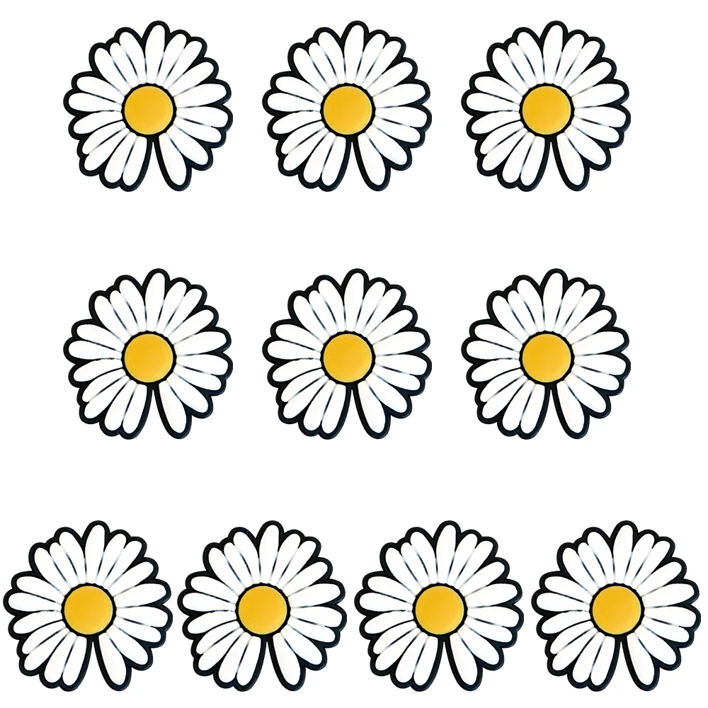 Shoe Charms Little Daisy Flowers Adornment for Clogs Ins Popular Shoe Accessories Charms Lovely Sandals Decoration Gifts