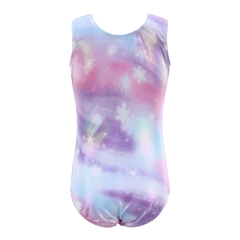 Kinder Mädchen Dance Galaxy Druck Trikot Ärmellosen Praxis Kostüm Ballerina Praxis Body Dancewear Gymnastik Kleidung