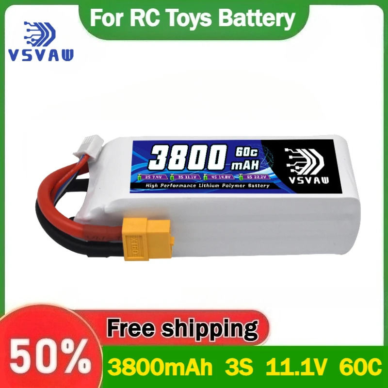 

Высококачественная аккумуляторная батарея 3800 мАч 3S 11,1 В 60C для FPV высокоскоростной полимерный литиевый аккумулятор для моделей дронов FPV