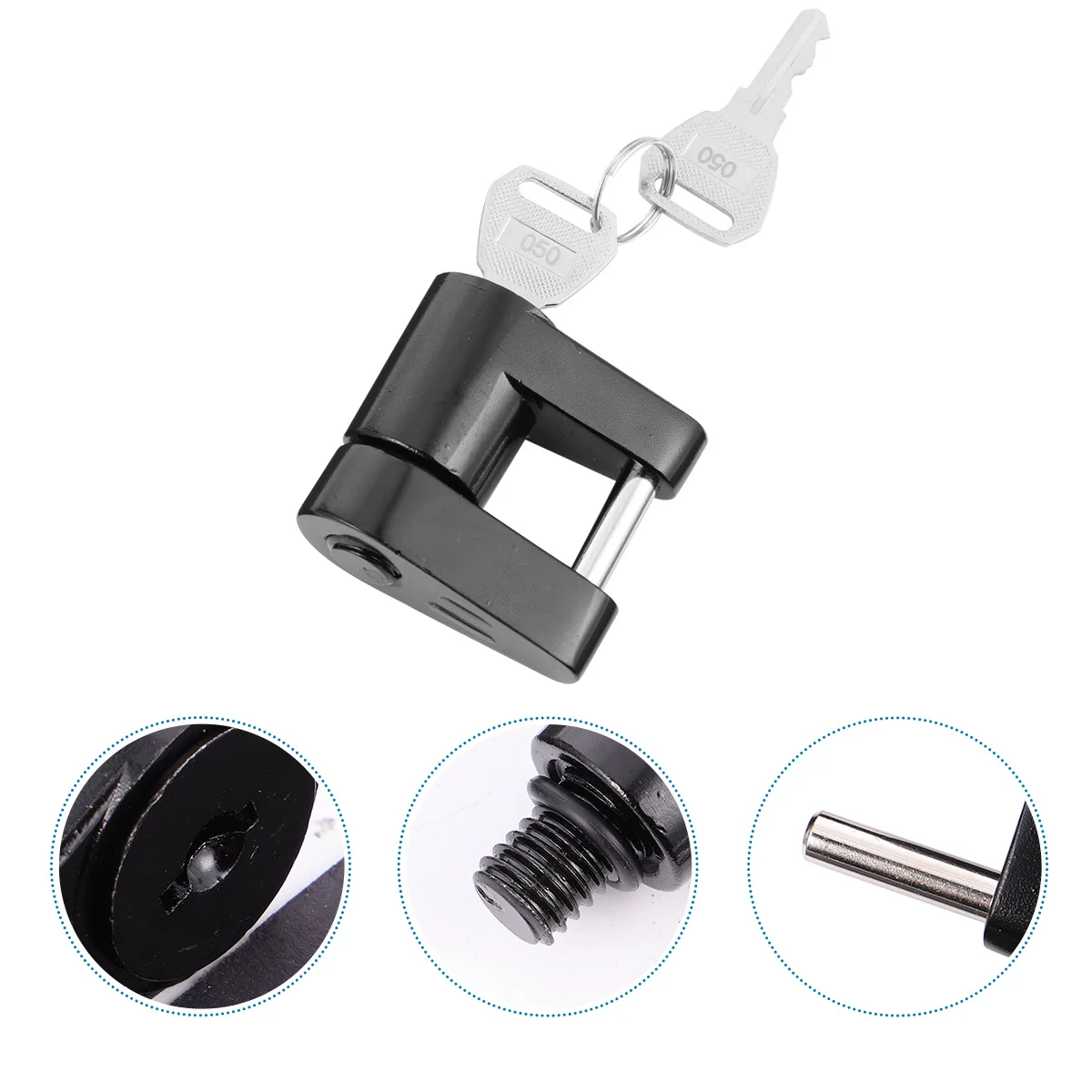 

Trailer Hitch Coupler Lock 1 4 Inch Pin High Strength Zinc Alloy Lock for Secure Tongue Locking Up to 3 4 Inch Span