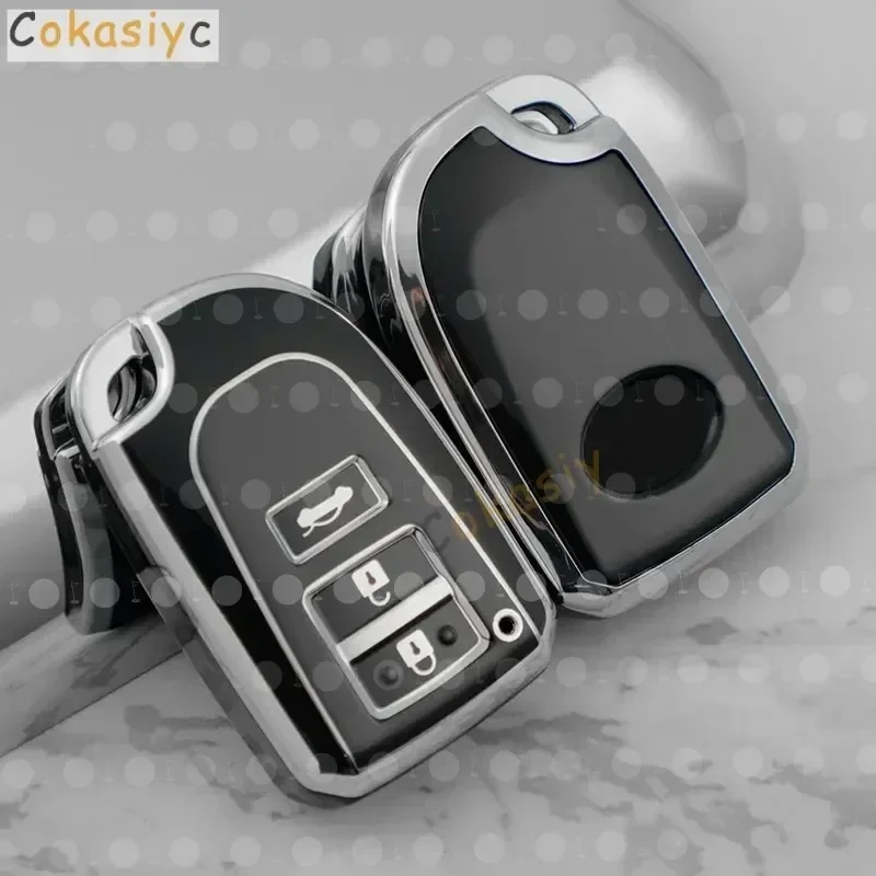 Серебряный чехол для автомобильного ключа из ТПУ для Toyota Yaris Yarisl X Hiace Vios Verso Camry Corolla, брелок с дистанционным управлением, аксессуары