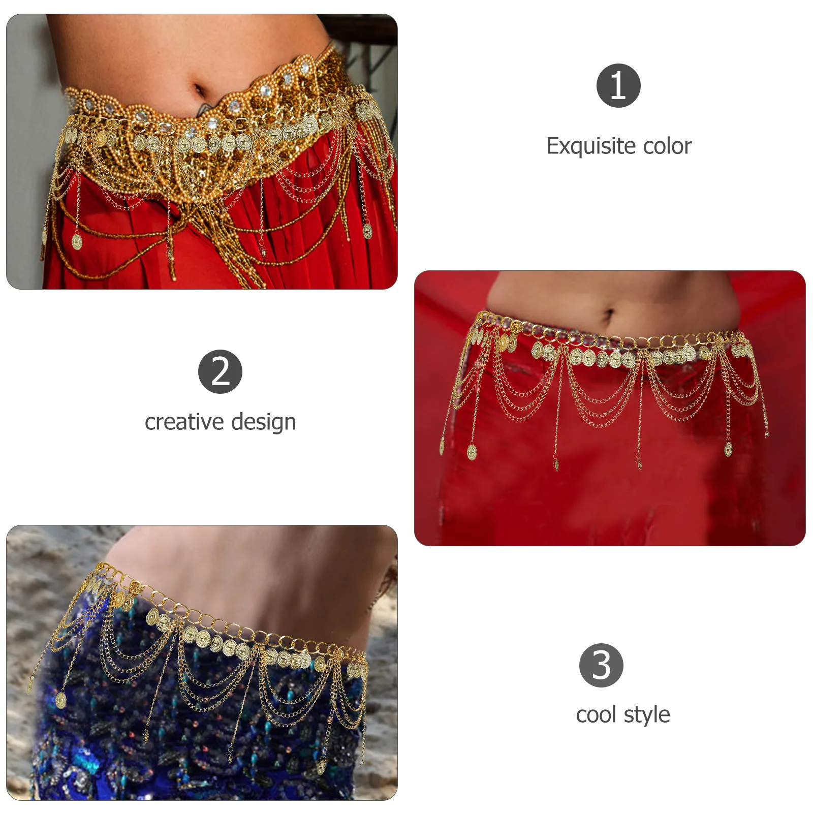 โซ่คาดเอวแบบพู่พร้อมแหวนสะดือ อุปกรณ์เสริมสำหรับงานเทศกาลฤดูร้อน ปาร์ตี้ริมชายหาด สำหรับสาวๆ