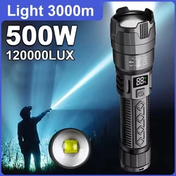 Super Long Range Tactical Torch High Power LED Flashlight USB Rechargeable Strong Light Lamp Outdoor Portable Lantern Waterproof