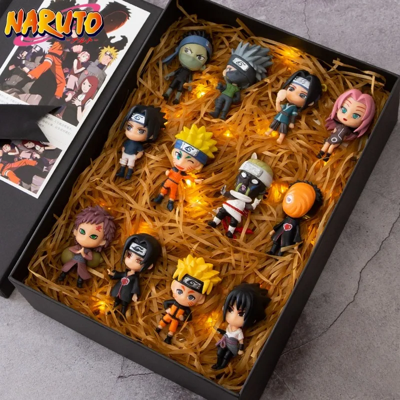 6pcs/set Naruto Sasuke Gaara Uchiha Madara Action Figure Model Dolls Collection Cake Decoration Kids Toys Car Ornament Figurines