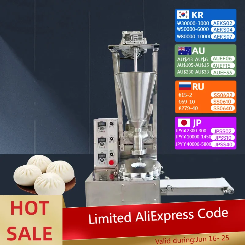 Fully Automatic Steamed Bun Machine Tabletop Chinese Dim Sum Machine Price Small Semi-Automatic Bun Siomai Chinese Baozi Machine