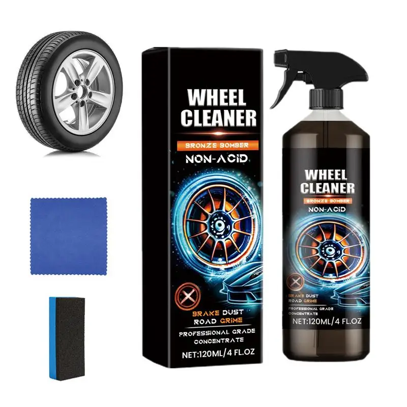 

Car Wheel Cleaner Car Wheel Rim Cleaner Spray No Scrub Wheel Cleaner Powerful Tire Shine Spray 120ml Car Detailing Solution