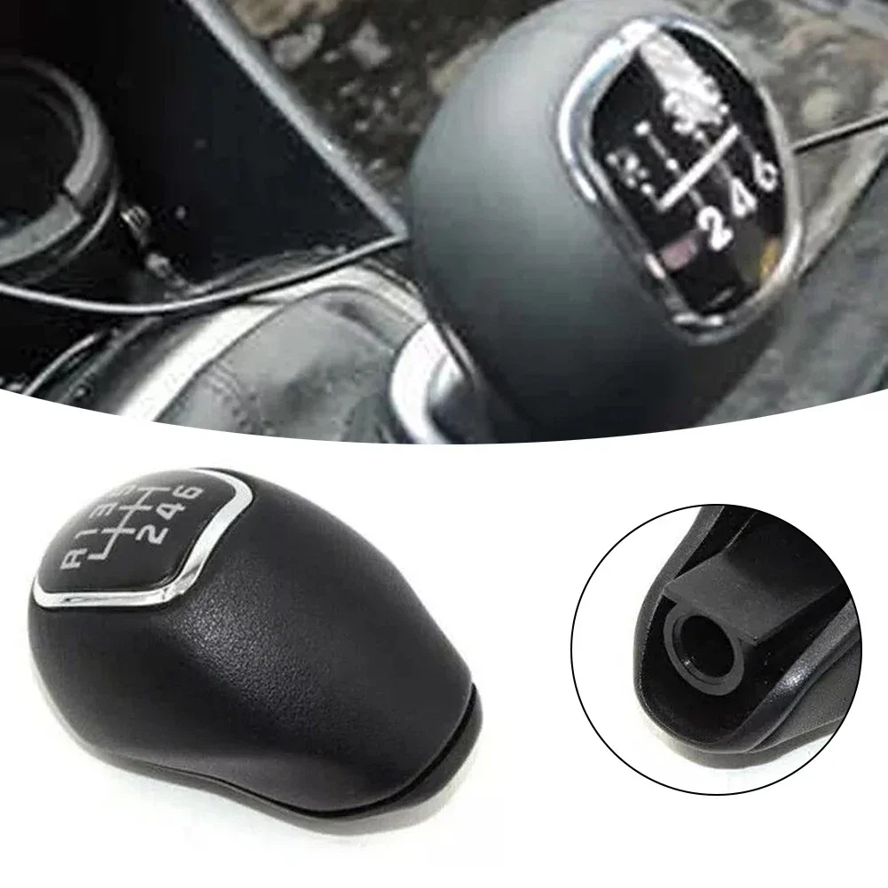 Black Shift Knob 6 Speed Gear Shift Knob PU Leather Reliable Performance Stylish Black Color Car Interior Upgrade