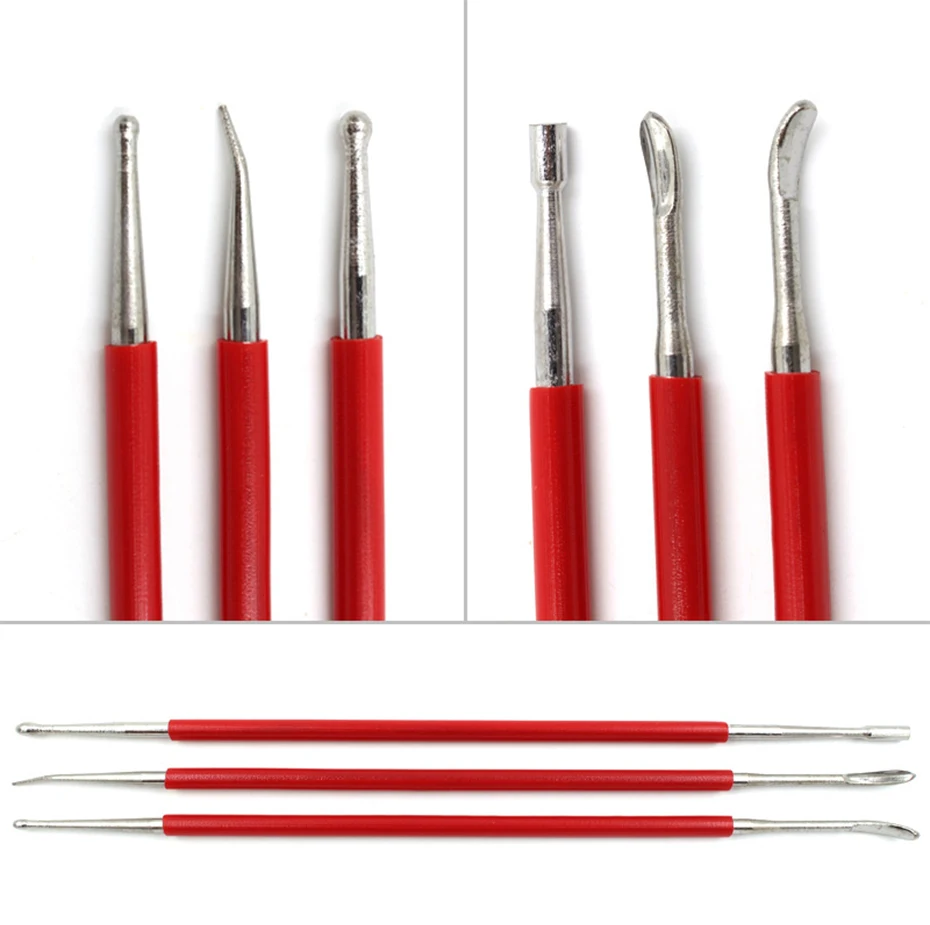 Qjh Leder Modellierung Schnitzwerk zeuge Set Modell ier punkt Stift Löffel Leder Präge Werkzeugs atz Leder Handwerk Modell ier werkzeuge Set – Detail 4