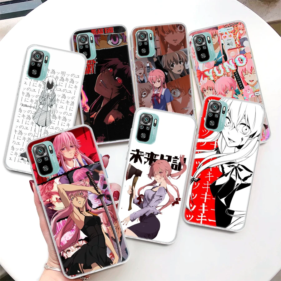 Mirai Nikki Gasai Yuno Anime Coque Phone Case For Xiaomi Redmi Note 13 12S 12 11S 11T 11E Pro Plus 11 10 10S 9 9S 8 8T 5G Cover 