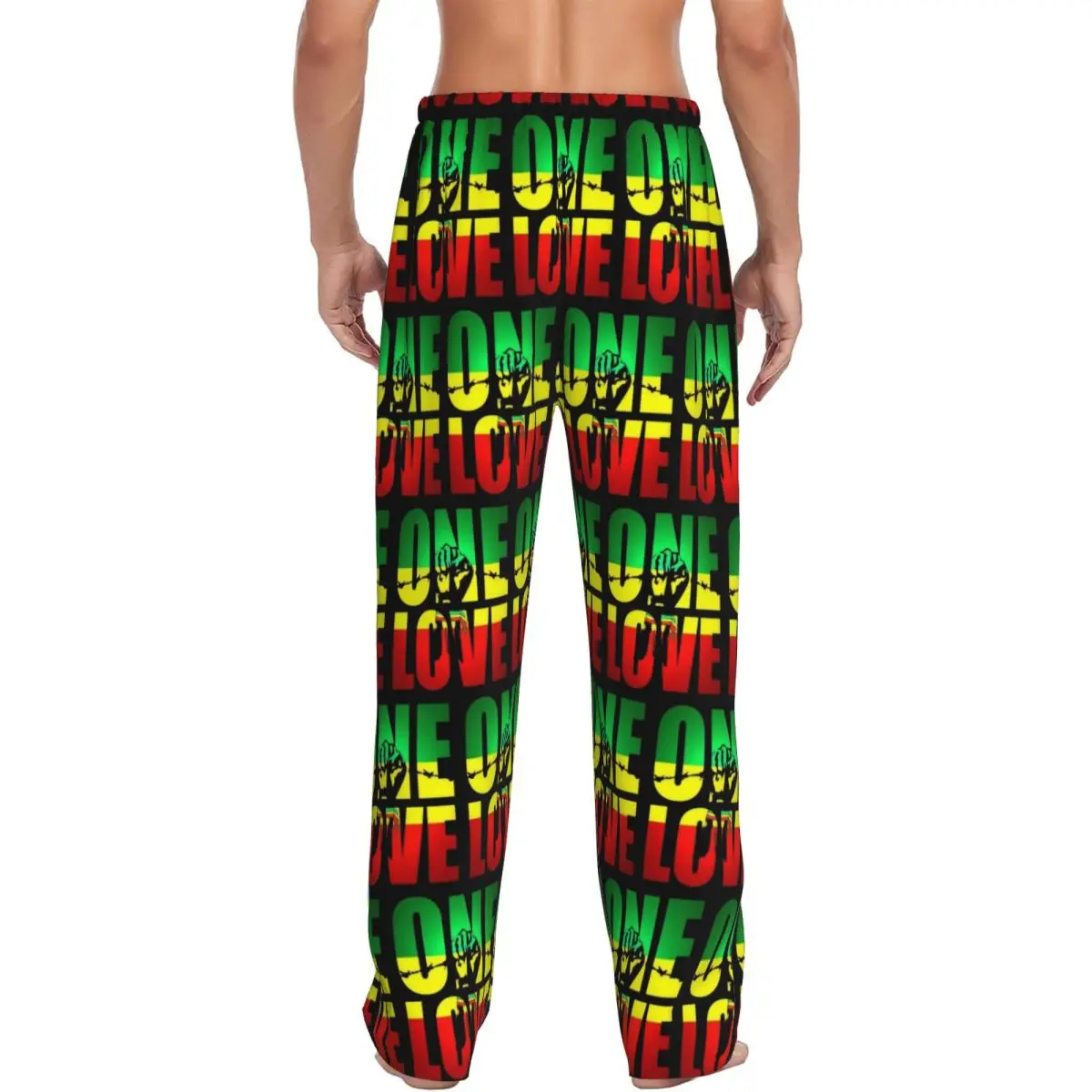 Custom Harajuku Vintage Style Arts Bob Marley One Love Men Pajama Pants Lounge Sleep Sleepwear Bottoms with Pockets