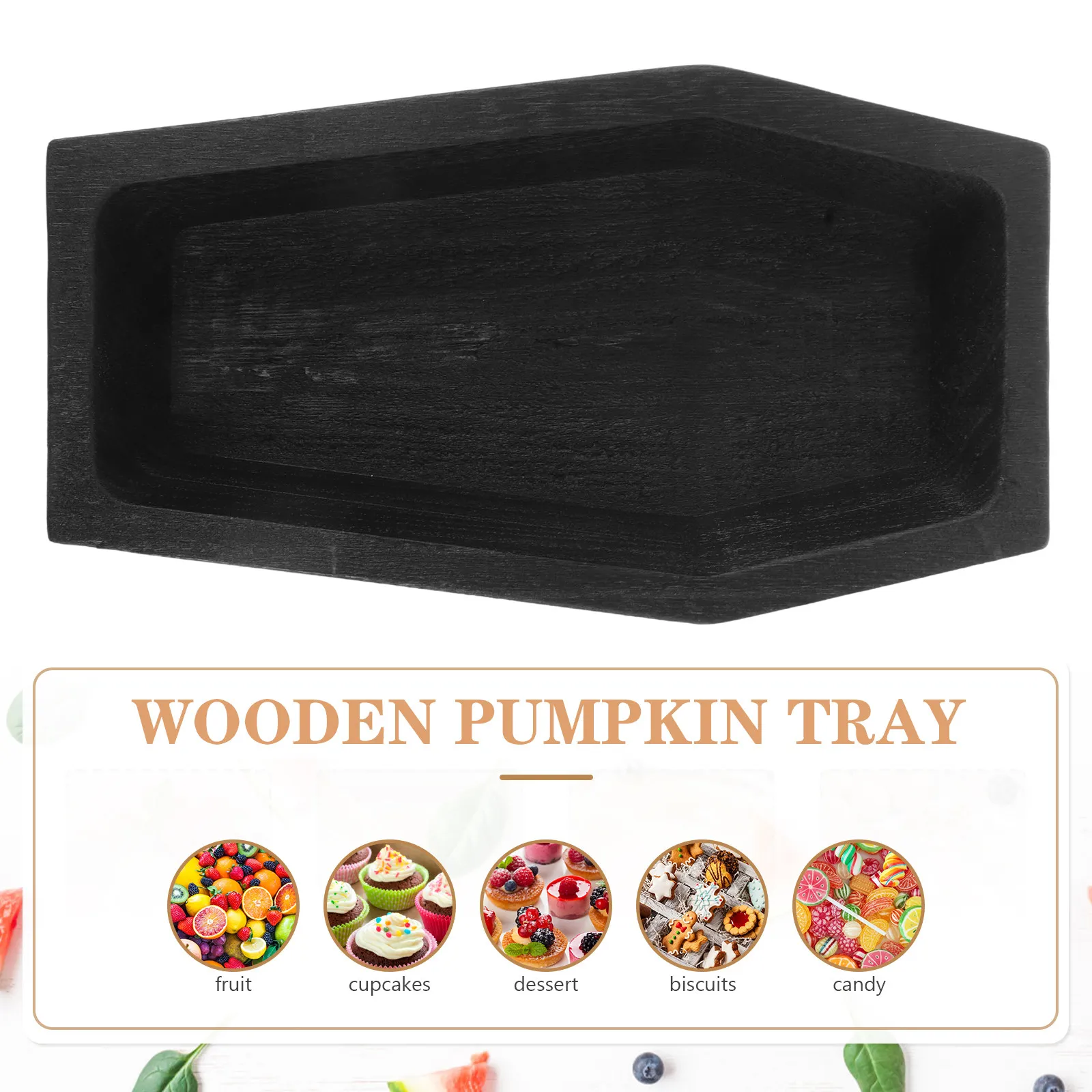 Coffin Shaped Wooden Serving Tray Rustic Halloween Snack Tray for Fruits Appetizers Charcuterie Holiday Party Coffin Plates