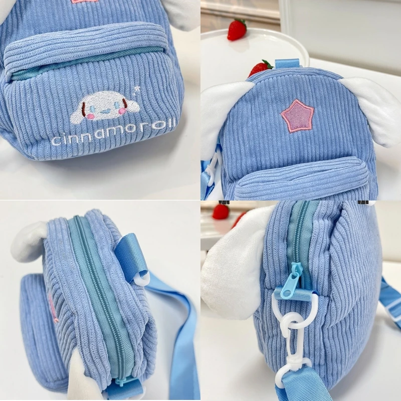 Wholesale Plushies Kawaii Sanrio Cinnamoroll Plush Bag Cute My Melody Kulomi Small Square Bag Christmas Birthday Gift for Kids