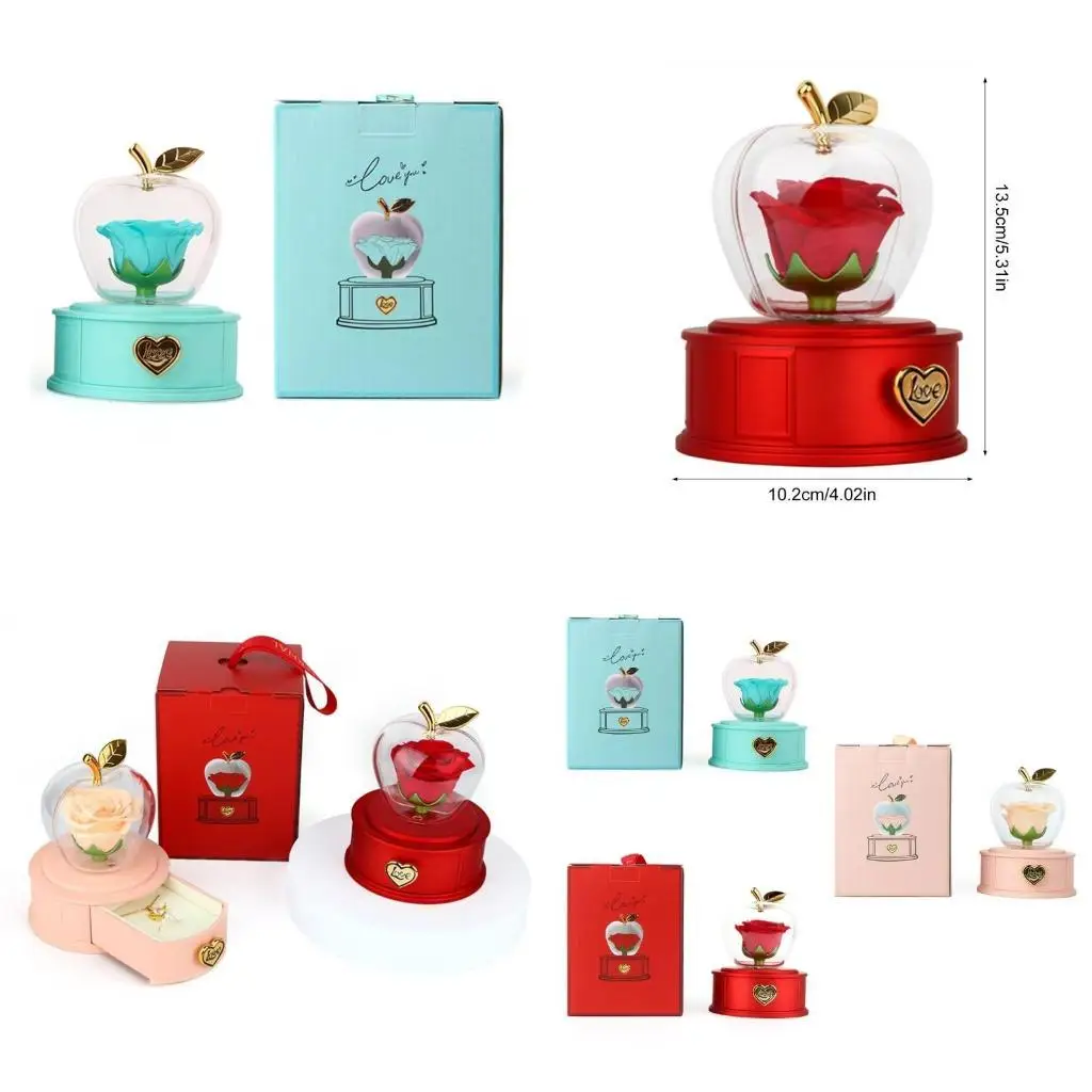 

652F Beautiful Rose Jewelry Storage Box Exquisite Rose Jewelry Box Necklace Holder for Wife Girlfriend Mom Celebrations