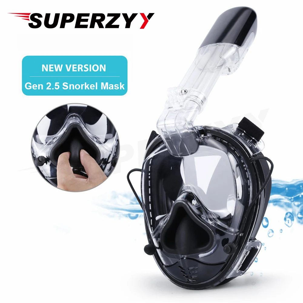 SOFT NOSE Diving Mask Full Face Scuba Mask One-piece Gasbag Anti-fog Snorkeling Mask for Kids Adults