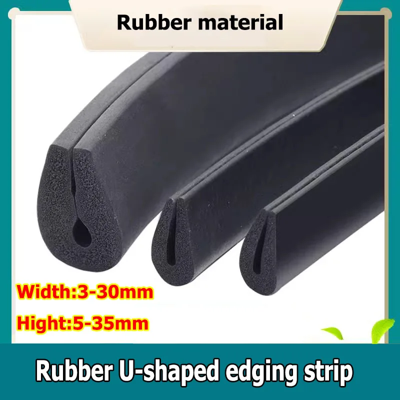 1/5Meter EPDM Sealling Strip Foamed Rubber Black Rubber Edge Strip U Section Anti Oil Seal Edge Shield
