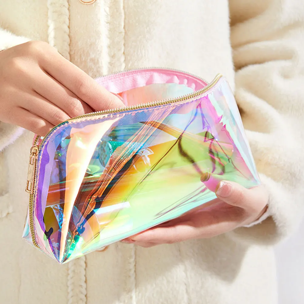 

2 Pcs TPU Shell Bag Travel Girls Kit Decorative Wash Toiletry Storage Bags Multipurpose Transparent Makeup Accessories