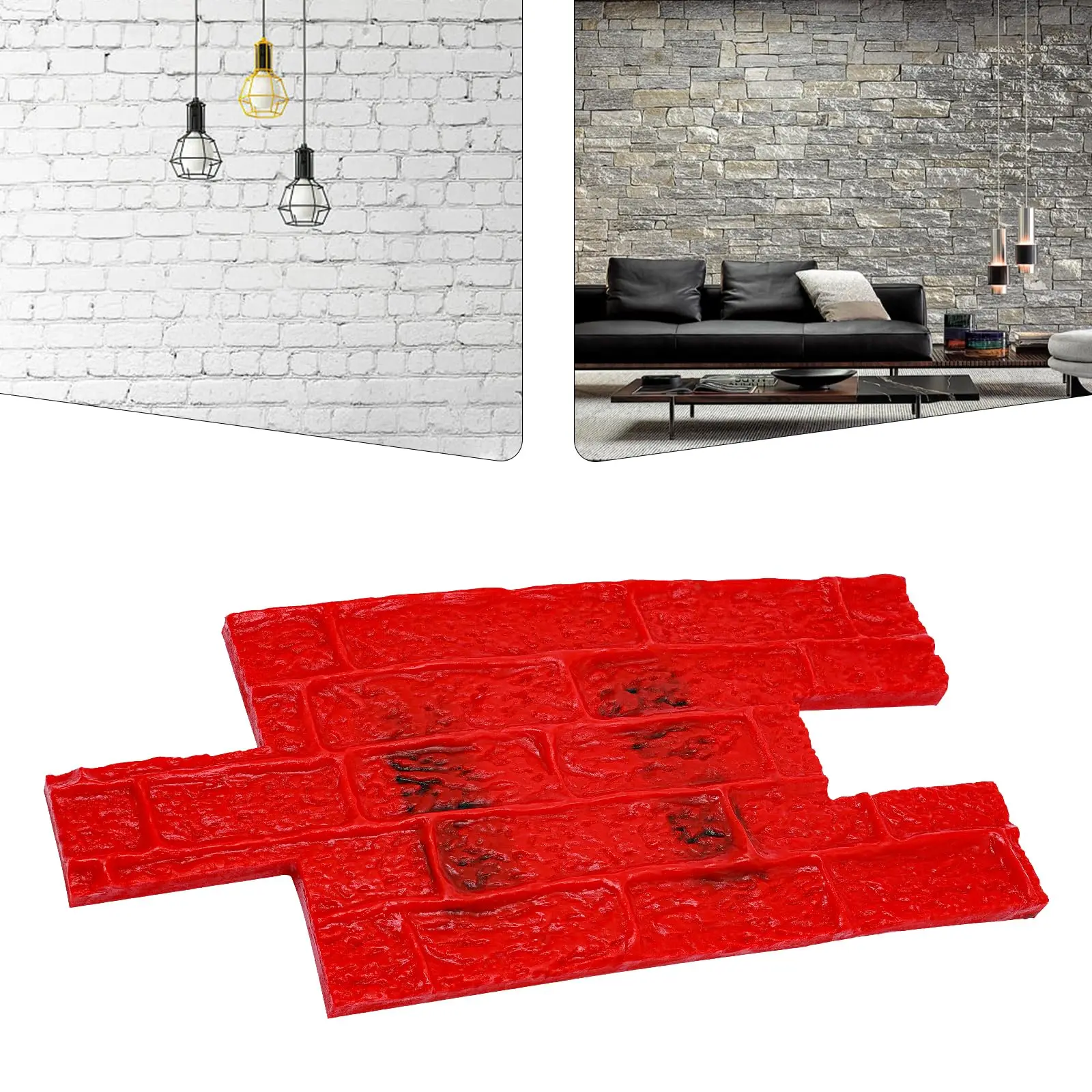 ختم خرسانة من البولي يوريثان، حصيرة نسيج خرساني للمسات نهائية من الأنماط المختومة، أدوات ختم قالب جدار الأسمنت الحجري - مثالية للاستخدام بنفسك، Con