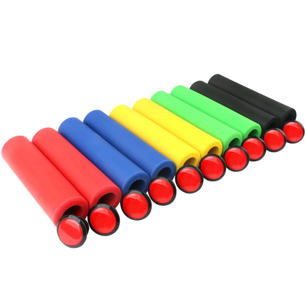 

One Pair Red Bike Handlebar Grips Anti-Slip Silicone Ergonomic Design Absorbing Shock Fatigue Protection