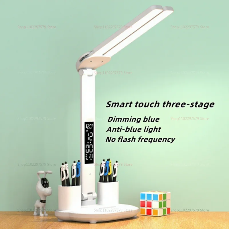 مصباح مكتبي LED قابل لإعادة الشحن يعمل باللمس يعتم حماية العين بجانب السرير ضوء قراءة للأطفال ضوء ليلي محمول للدراسة