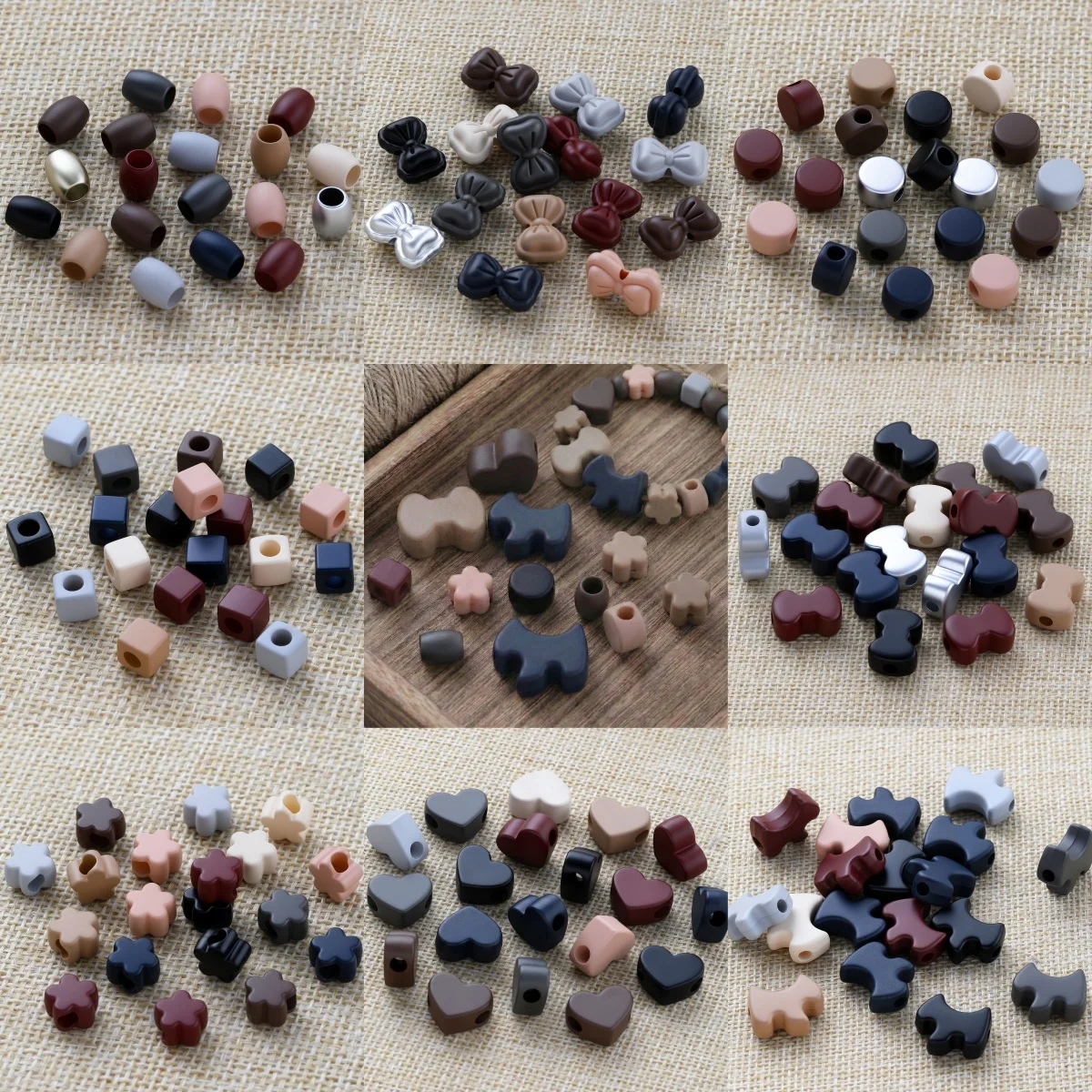 Lote de 20 Cuentas Acrílicas Pintadas con Spray, Cuentas Sueltas para Hacer Pulseras, Collares y Joyería, Accesorios y Suministros para Manualidades ﻿