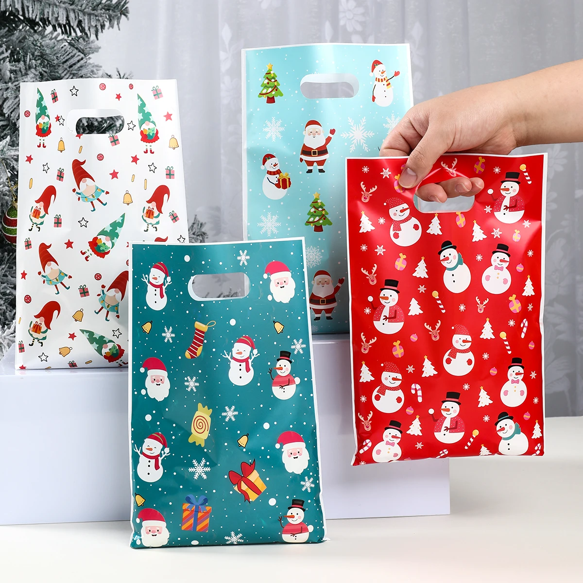 Christmas Gift Bags Merry Christmas Decoration for Home 2026 Xmas Party Candy Cookie Packaging Bags Navidad Natal New Year 2027