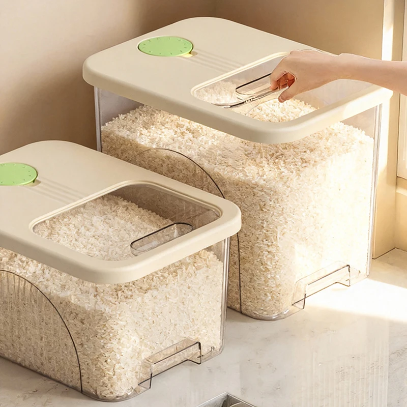 

Герметичные влагонепроницаемые контейнеры для хранения риса и муки, устойчивые к вредителям, пластиковые кухонные контейнеры для хранения риса и муки, объемом более 5 л.