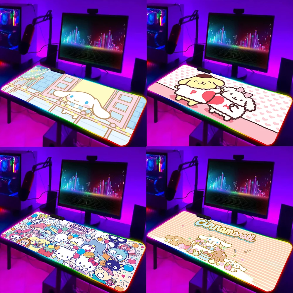 

Коврик для мыши с мультипликационным изображением Pompompurin Cinnamoroll RGB