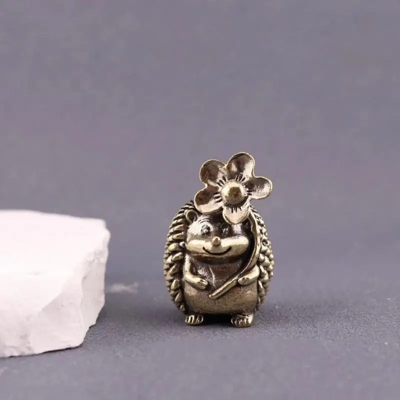 Miniatur-Igel-Ornament aus Messing, Metall-Tierstatue, antikes Teetier für die Dekoration von Zuhause, Büro oder Schreibtisch, Geschenk. – Detail 5
