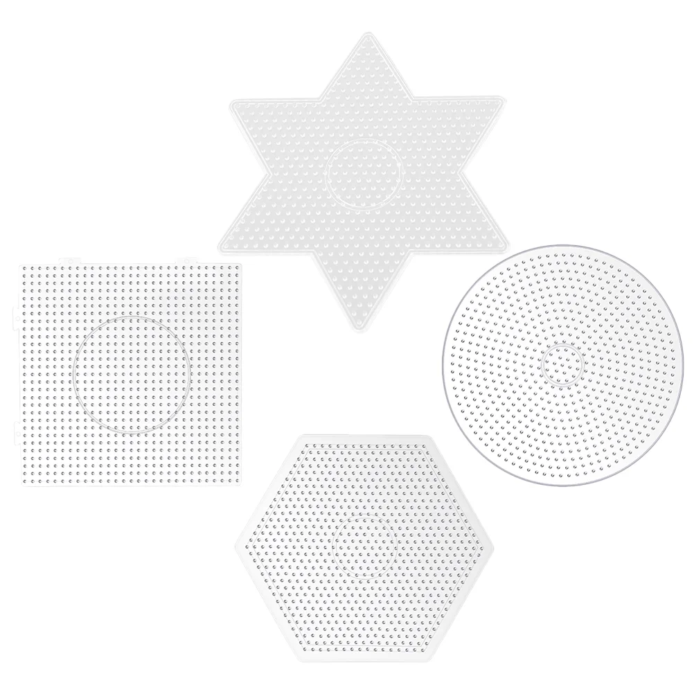 4 Pcs 5mm Spelling Bean Template Square DIY Fuse Beads Boards Decorative Crafts Snow Pegboards For Teens