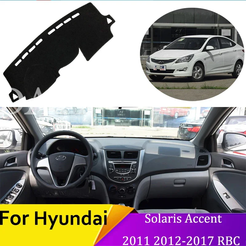 Anti-Slip Mat Dashboard Cover Pad For Hyundai Solaris Accent 2011 2012 2013-2017 RB Car Inner Anti-sun Anti-Slip car accessories