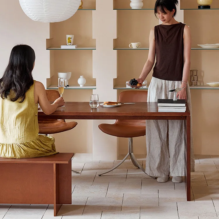 Medieval style pure solid wood cave work table Modern computer desk Workbench High-end office