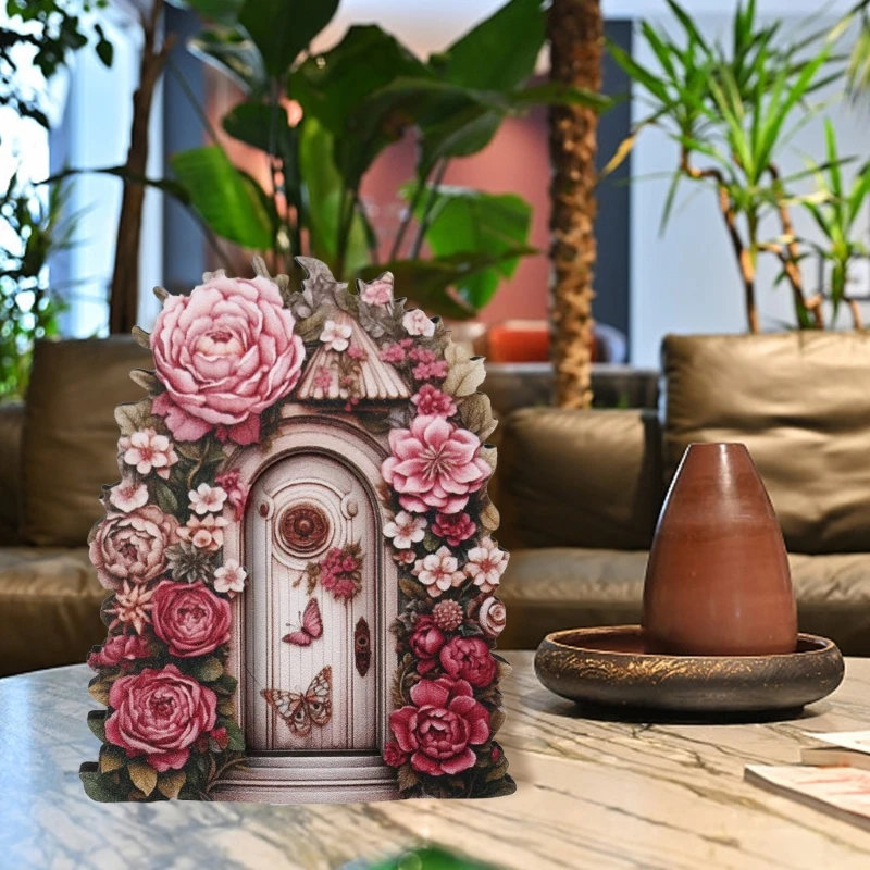 Porta jardim fadas para árvore ar livre, porta miniatura, decorações jardim