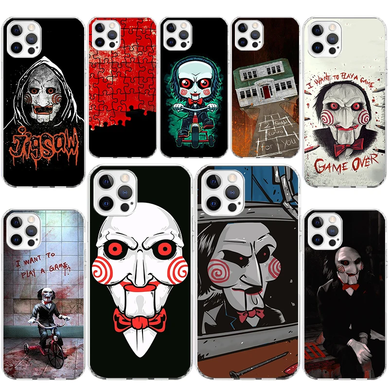 The Jigsaw Killer Horror Soft Silicone Phone Case For Apple iPhone 11 14 15 16 Pro 12 13 Mini XR X XS Max 7 Plus 8 + Fundas Cove