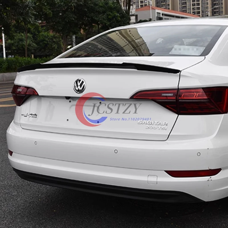 For VW Jetta mk7 2019--2021 Spoiler ABS Plastic Carbon Fiber Look Rear Trunk Wing Car Body Kit Accessories - view 4