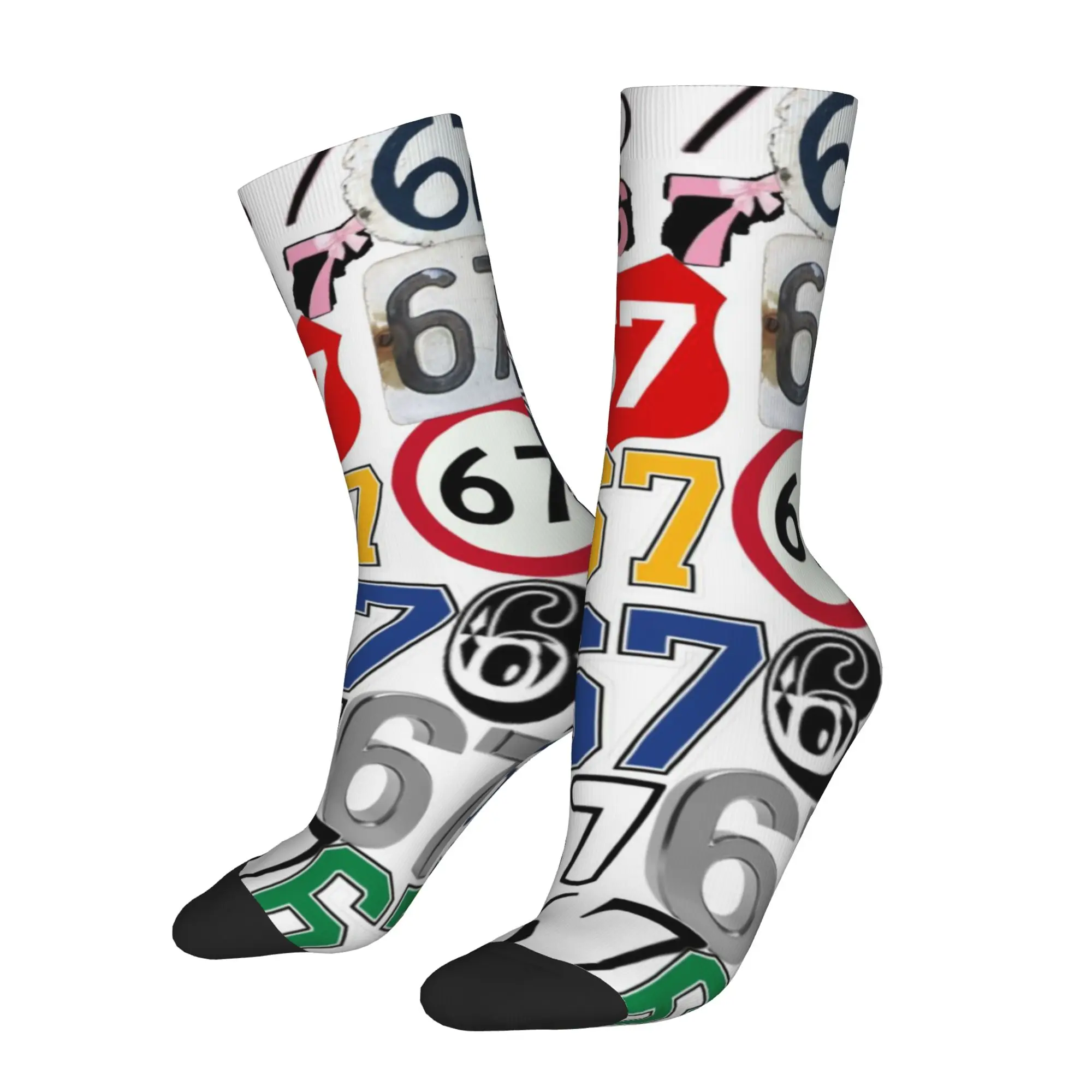 

Забавные носки 67 67 six seven meme 9, винтажные качественные мужские носки с принтом, повседневные мужские носки