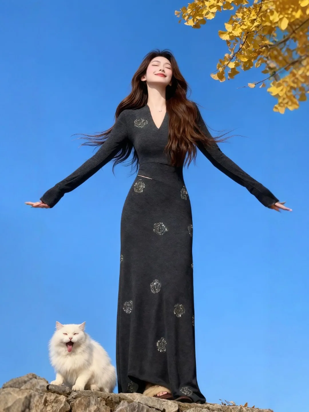 

Ретро-комплект: топ с V-образным вырезом и облегающая юбка миди. Удобный весенний образ для свиданий и работы.