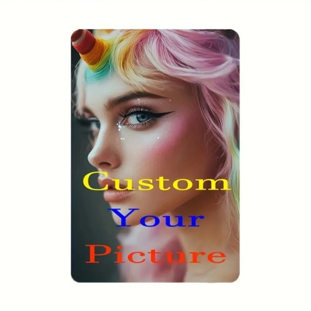 8×12Inch Customizable Retro Metal Plaque Personalized Custom Photo Text Waterproof No Power Wall Decor for Man Cave Garage Bar C