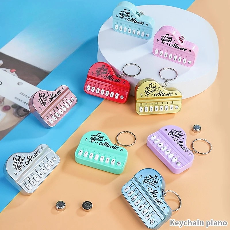 Mini Portable Electronic Keyboard Keychain Musical Instrument Toy - Compact Travel Piano Keychain for Music Lovers