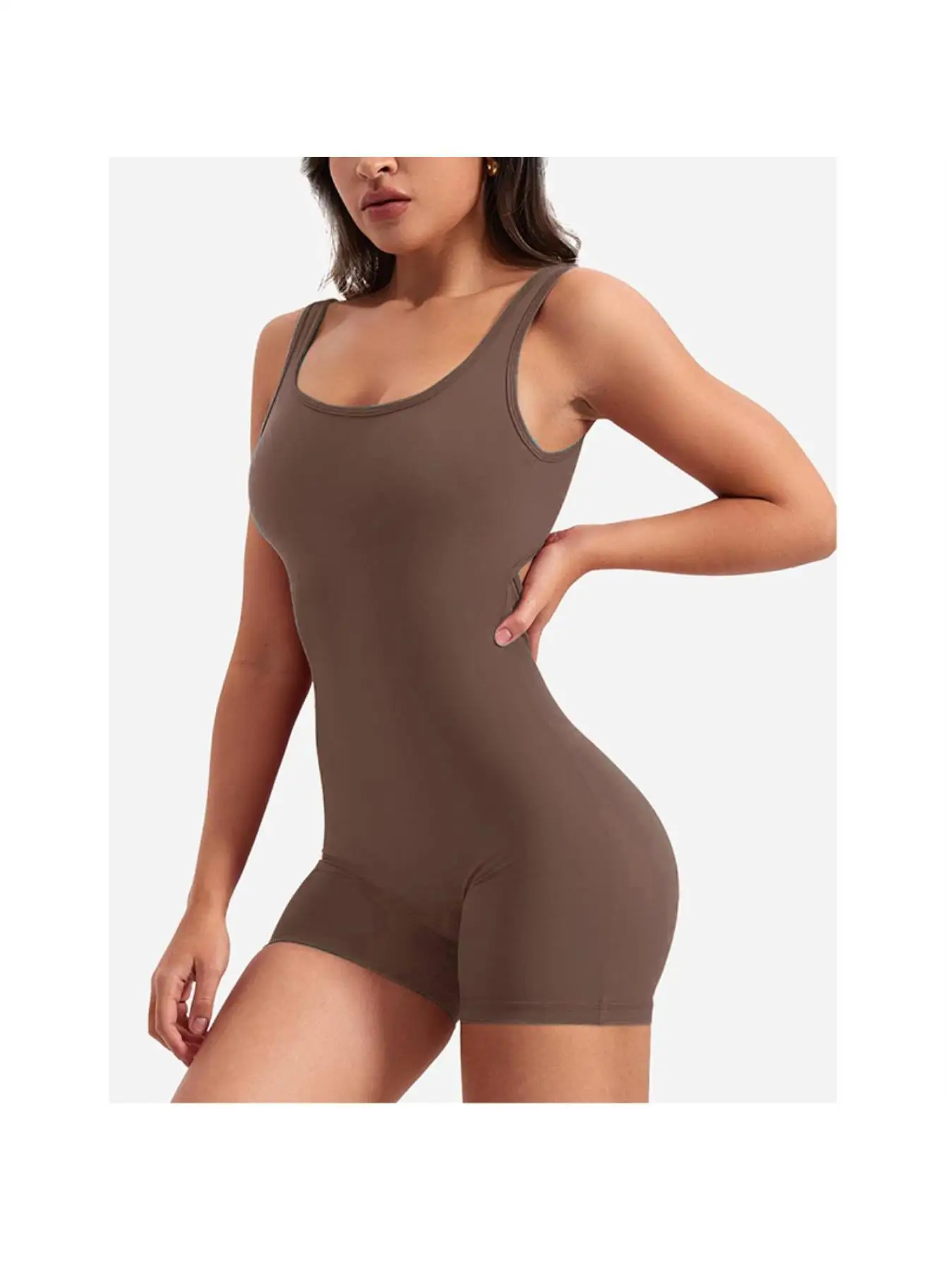 Women One Piece Workout Jumpsuits Backless Yoga Romper | Sleeveless, V Back, Tummy Control, Gym, U Neck, Removable Pads