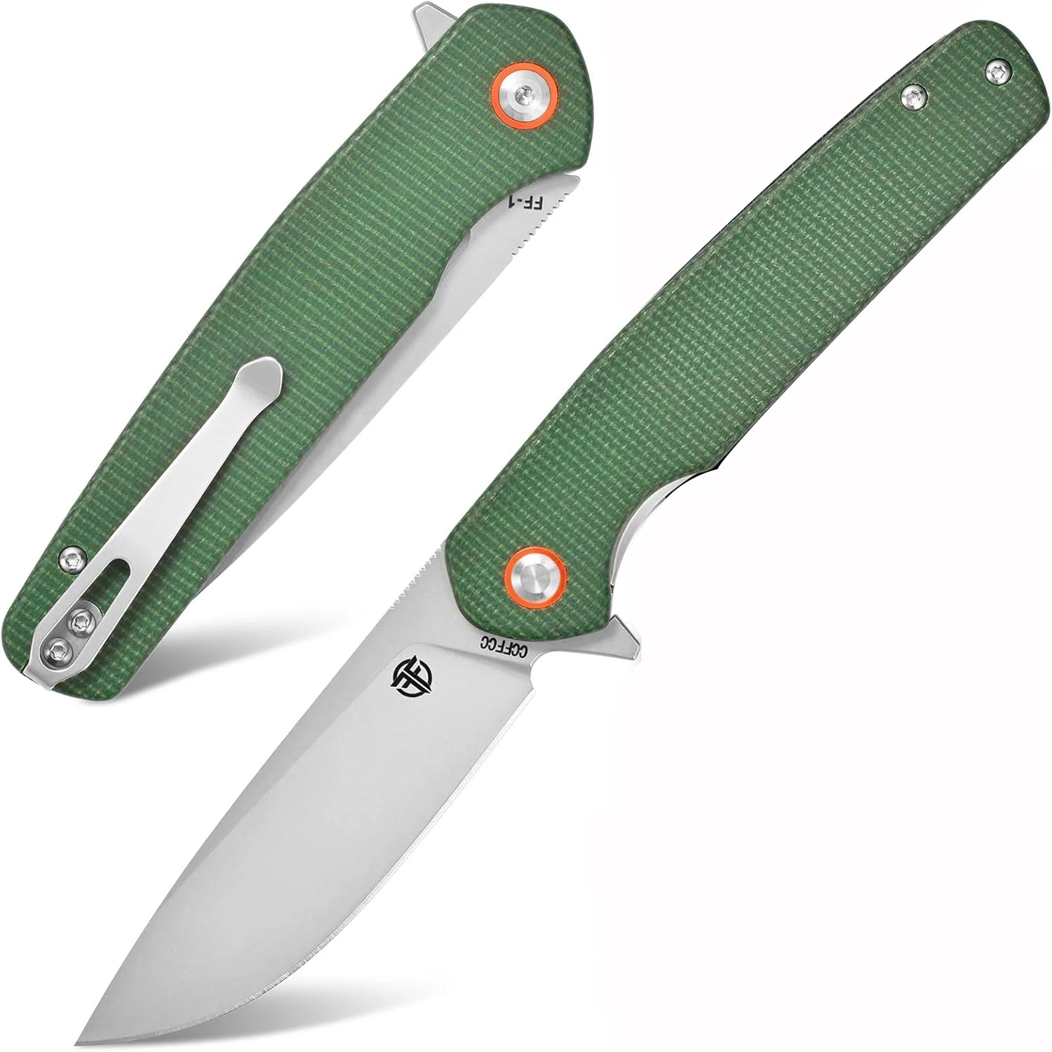 FF1 มีดพับ,K110 ใบมีดเหล็ก Micarta Handle EDC เครื่องมือมีดสําหรับ Outdoor Camping เดินป่าการล่าสัตว์ตกปลา