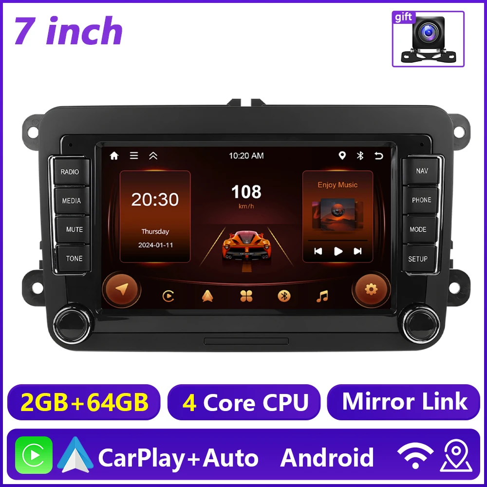 Hikity 8 + 128G 8Core Autoradio Voor VW/PASSAT/MAGOTAN/POLO/Skoda WIFI 4G Carplay Android Auto GPS DSP AI Voice BT EQ Autoradio