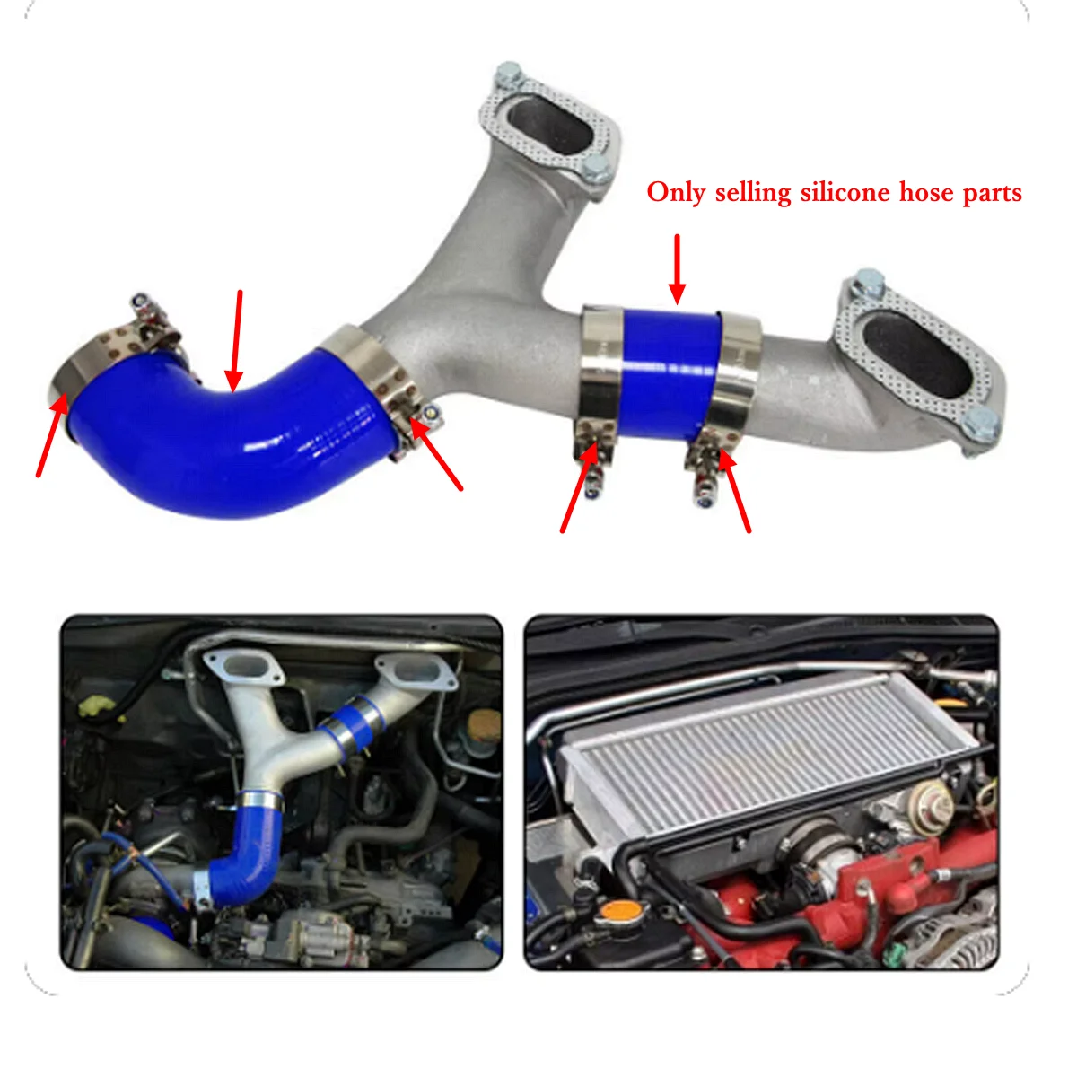 

For 2002 2003 2004 2005 2006 2007 Subaru Impreza WRX / STI GD / GG Silicone Intercooler Pipe Hose Kit