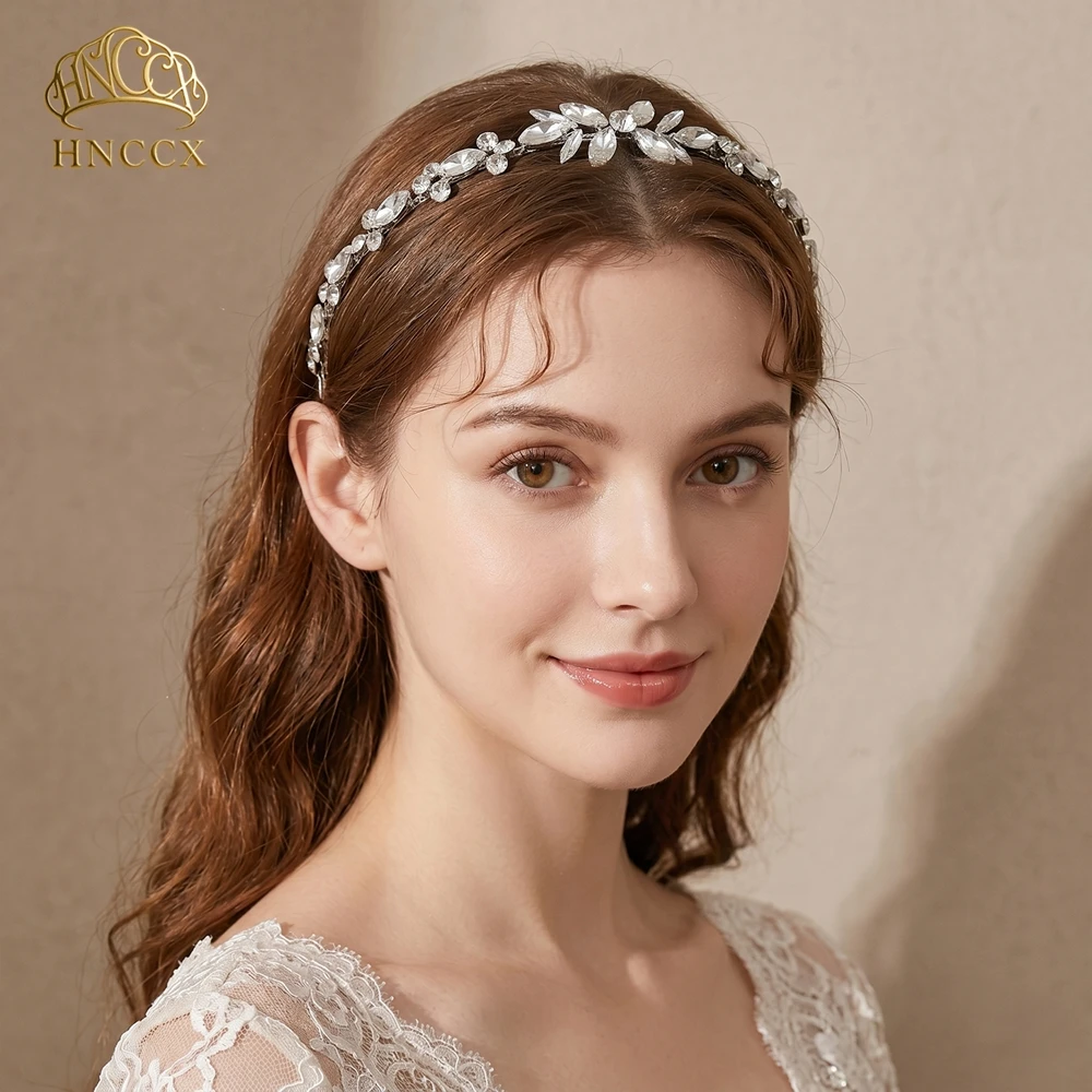 

HNCCX Handmade Rhinestone Bride Headband Wedding Thin Head Hoop For Bridesmaid Bling Princess Style Hair Accessories HP1019