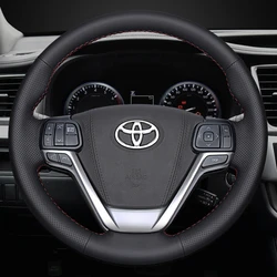 Custom Car Steering Wheel Cover 100% Fit For Toyota Highlander 2014 2015 2016 2017-2019 Auto Interior Accessories Steering Wrap